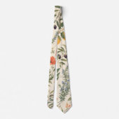 Mediterrane knoop met botanische print stropdas (Achterkant)