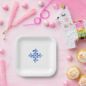 Mediterrane kobaltblauwe Tegel generiek Papieren Bordje (Feest)