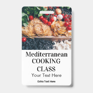 Mediterrane kookklasse Lessen Foto & Logo Badge