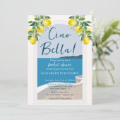 Mediterrane kust Ciao Bella Vrijgezellenfeest Kaart (Staand voorkant)