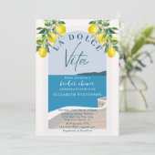 Mediterrane kust La Dolce Vita Vrijgezellenfeest Kaart (Staand voorkant)