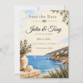 Mediterrane kust Save the Date Kaart (Voorkant)