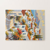 Mediterrane kustdorpspuzzle legpuzzel (Horizontaal)