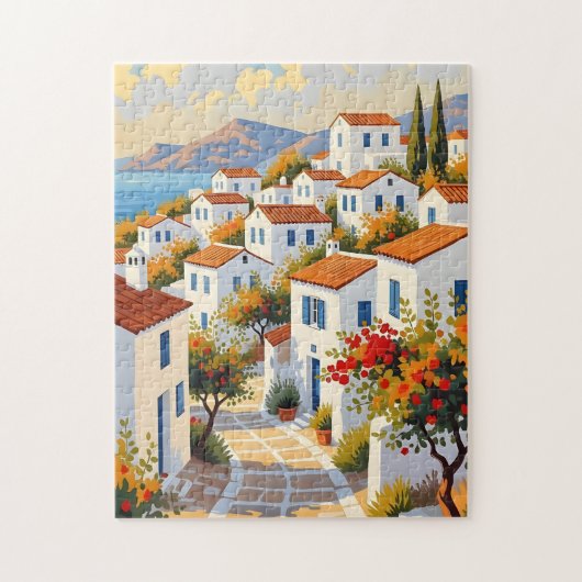 Mediterrane kustdorpspuzzle legpuzzel (Verticaal)