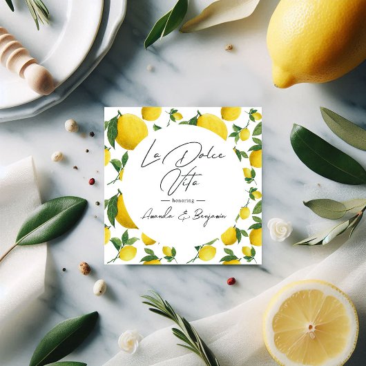 Mediterrane La Dolce Vita Lemon-thema bruiloft Bedankjes Labels