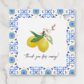 Mediterrane La Dolce Vita Lemon-thema bruiloft Bedankjes Labels (Achterkant)