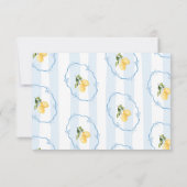 Mediterrane Lemon Blue Bows Dank je wel kaart (Achterkant)