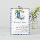 Mediterrane Lemon bruiloft receptie Kaart (Staand voorkant)