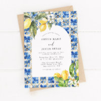 Mediterrane Lemon Citrus bruiloft uitnodiging