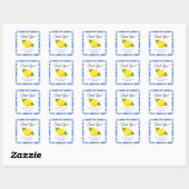 Mediterrane Lemon Dank u Vrijgezellenfeest Vierkante Sticker (Vel)