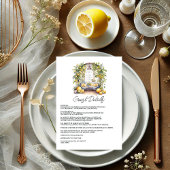 Mediterrane Lemon-Theme Wedding Guest Details Informatiekaartje