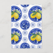 Mediterrane Lemon-Theme Wedding Guest Details Informatiekaartje (Achterkant)