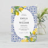 Mediterrane Lemon Trouwfoto Kaart (Staand voorkant)