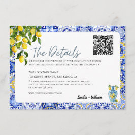 Mediterrane Lemon Wedding Details QR Code Informatiekaartje