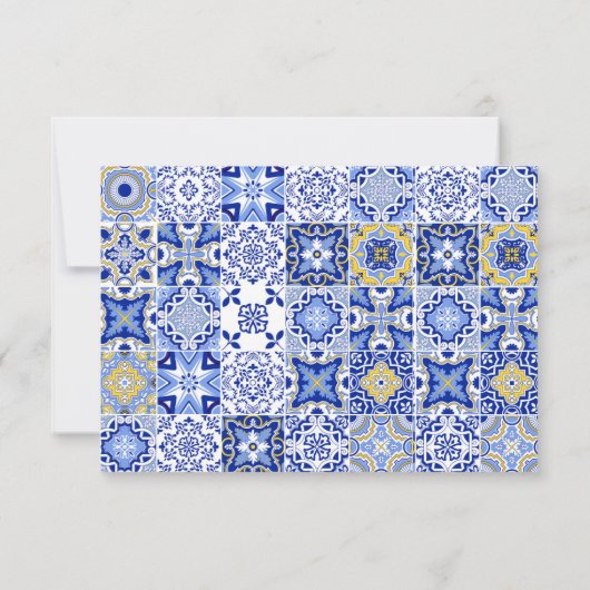 Mediterrane Lemon Wedding QR-code RSVP Kaartje (Achterkant)