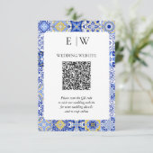 Mediterrane Lemon Wedding QR-code RSVP Kaartje (Staand voorkant)