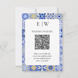 Mediterrane Lemon Wedding QR-code RSVP Kaartje