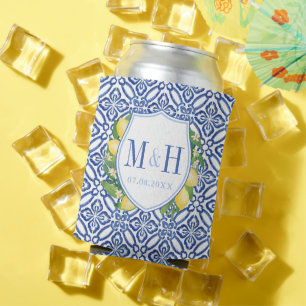 Mediterrane Lemons Blue Tegel Vrijgezellenfeest Pa Blikjeskoeler