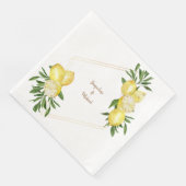 Mediterrane Lemons Gold-tekst en -Lijst Servet (Hoek)