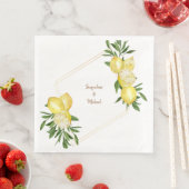 Mediterrane Lemons Gold-tekst en -Lijst Servet (Insitu)
