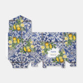 Mediterrane Lemons Portugese Tegels bruiloft Bedankdoosjes (Uitgevouwen)