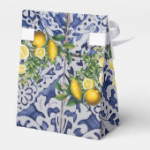 Mediterrane Lemons Portugese Tegels bruiloft Bedankdoosjes (Achterkant)