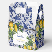 Mediterrane Lemons Portugese Tegels bruiloft Bedankdoosjes (Geopend)