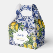 Mediterrane Lemons Portugese Tegels bruiloft Bedankdoosjes (Voorkant Zijde)