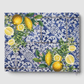 Mediterrane Lemons Portugese Tegels bruiloft Gastenboek (Achterkant)