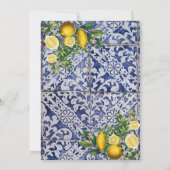 Mediterrane Lemons Portugese Tegels bruiloft Kaart (Achterkant)
