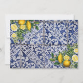 Mediterrane Lemons Portugese Tegels bruiloft Save The Date (Achterkant)