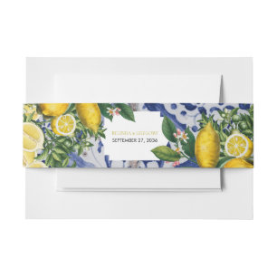 Mediterrane Lemons Portugese Tegels bruiloft Uitnodigingen Wikkel