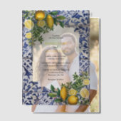 Mediterrane Lemons Portugese Tegels bruiloft Vellum Uitnodigingen (Offset (Koppel))