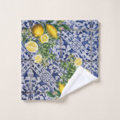 Mediterrane Lemons Summer Portugese Tegels Bad Handdoek (Wasdoekje)