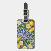 Mediterrane Lemons Summer Portugese Tegels Bagagelabel (Voorkant verticaal)