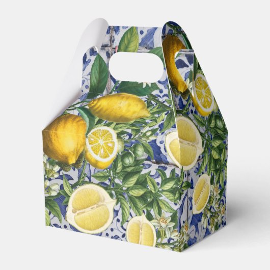 Mediterrane Lemons Summer Portugese Tegels Bedankdoosjes (Achterkant)
