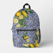 Mediterrane Lemons Summer Portugese Tegels Bedrukte Rugzak (Voorkant)