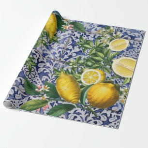 Mediterrane Lemons Summer Portugese Tegels Cadeaupapier