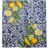 Mediterrane Lemons Summer Portugese Tegels Douchegordijn (Voorkant)