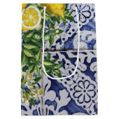 Mediterrane Lemons Summer Portugese Tegels Medium Cadeauzakje (Achterkant)