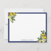 Mediterrane Lemons Summer Portugese Tegels Notitiekaartje (Voorkant)