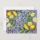 Mediterrane Lemons Summer Portugese Tegels Notitiekaartje (Achterkant)