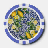 Mediterrane Lemons Summer Portugese Tegels Poker Chips (Voorkant)