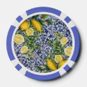 Mediterrane Lemons Summer Portugese Tegels Poker Chips (Achterkant)
