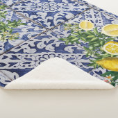 Mediterrane Lemons Summer Portugese Tegels Sherpa Deken (3/4)