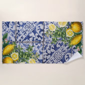 Mediterrane Lemons Summer Portugese Tegels Strandlaken (Voorkant)