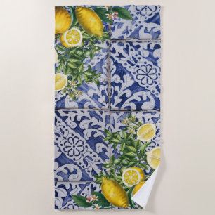 Mediterrane Lemons Summer Portugese Tegels Strandlaken