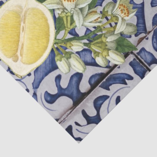 Mediterrane Lemons Summer Portugese Tegels Tissuepapier (Detail)