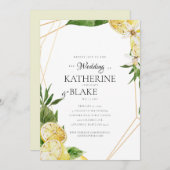 Mediterrane Lemons Tropical Wedding Website Kaart (Voorkant / Achterkant)