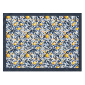 Mediterrane levendige gele citroenen marineblauw tafelkleed (Voorkant (Horizontaal))